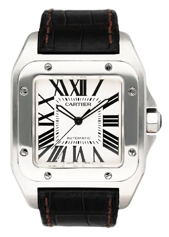 Cartier Watches: Iconic Designs for Timeless Style –Cartier Santos 100 W20076X8 Large Anniversary Edition Mens Watch Box Papers