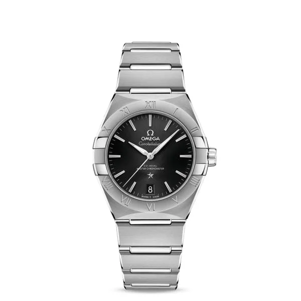 Omega Watches: Timeless Design and Craftsmanship –Omega Constellation 36mm Watch - Ref: 131.10.36.20.01.001 - Black Index Dial, Stainless Steel Bracelet