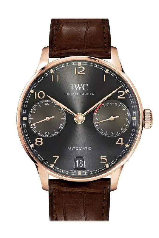 Discover the World of IWC Watches –IWC Portugeiser Slate Grey Dial 18K Rose Gold Automatic 42mm Men's Watch IW500702