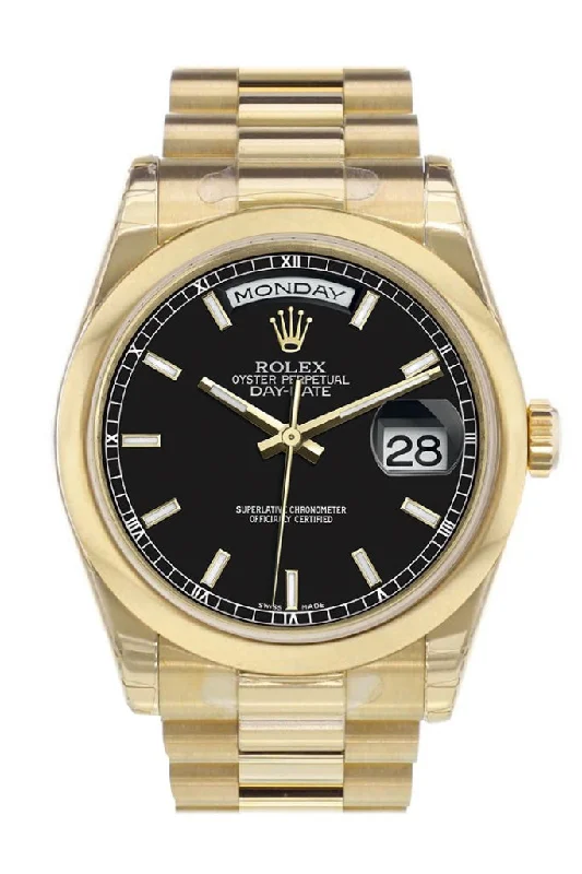 Iconic Rolex Watches for Every Collector –Rolex Day-Date 36 Black Dial President Yellow Gold Watch 118208