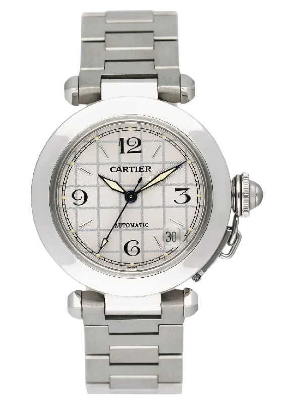 Explore Cartier Watches for Elegant Style –Cartier Pasha W31023M7 Silver Dial Steel Watch Box Papers