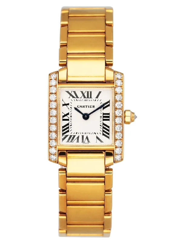 Cartier Watches: Timeless Beauty and Craftsmanship –Cartier Tank Francaise WE1001R8 Diamond 18k Yellow Gold Ladies Watch