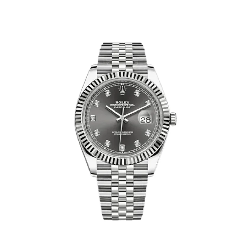 Shop for Rolex Watches with Confidence –Rolex Datejust 126334 Stainless Steel Slate Diamond Dial Jubilee