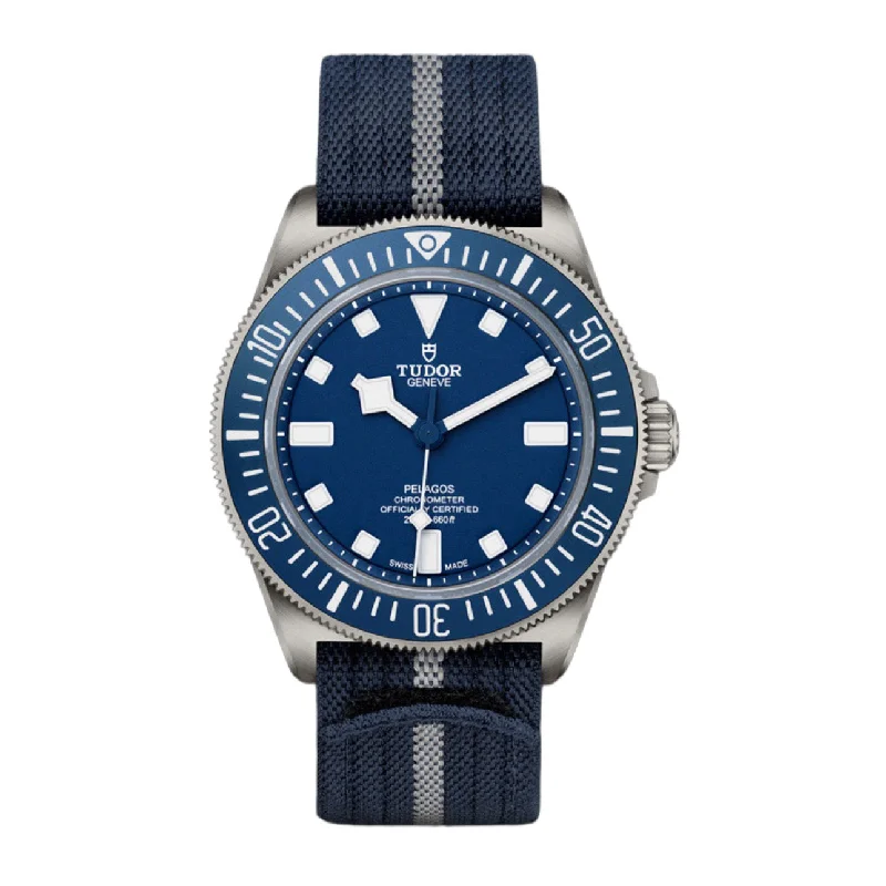 Shop Tudor Watches for Enduring Value –Tudor Pelagos FXD 42mm | Blue, Grey Strap | Blue Dial | Titanium Case | Men's Watch ref. M25707B