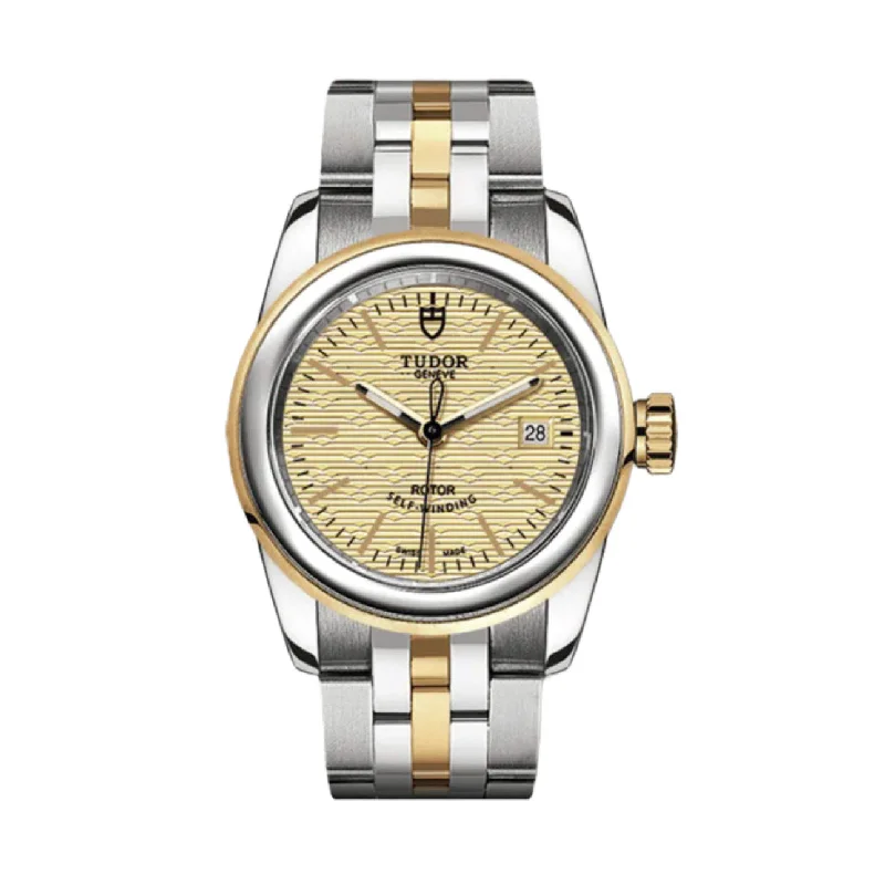 Discover Tudor Watches for Timeless Appeal –Tudor Glamour Date 26mm | Steel and 18k yellow gold bracelet | Champagne jacquard dial | Ladies Watch M51003-0006