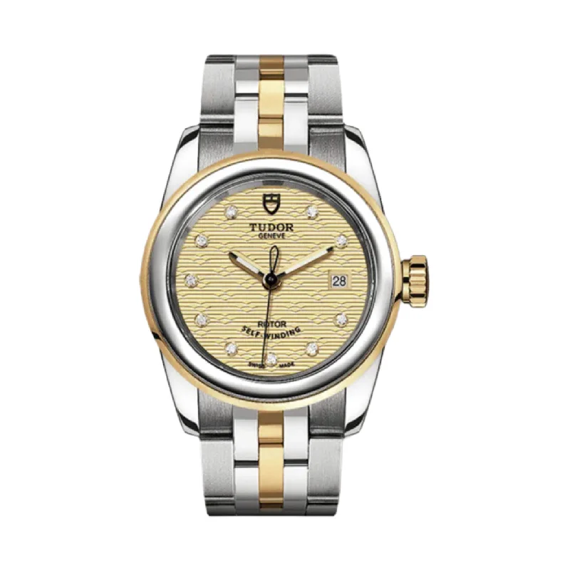 Discover the Best Tudor Watches for Sale –Tudor Glamour Date 26mm | Steel and 18k yellow gold bracelet | Champagne Diamond dial | Ladies Watch M51003-0005