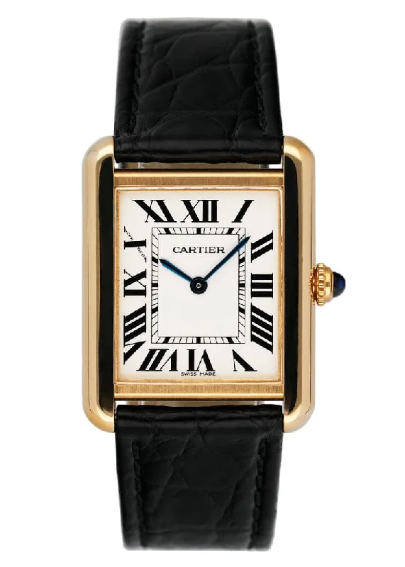 Shop Cartier Watches for the Ultimate in Luxury –Cartier Tank Solo W5200002 18K Yellow Gold Ladies Watch Box Papers