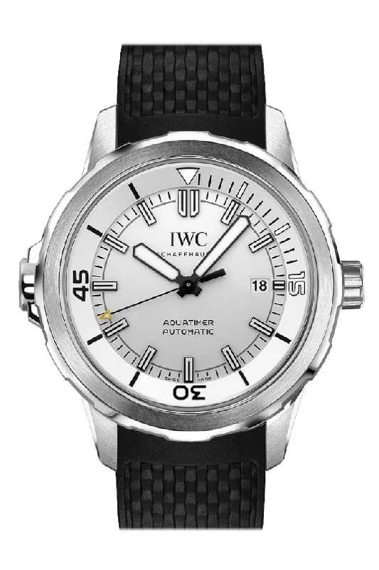 Shop IWC Watches for Iconic Swiss Quality –IWC Aquatimer Automatic Silver Dial Black Rubber 42mm Men's Watch IW329003