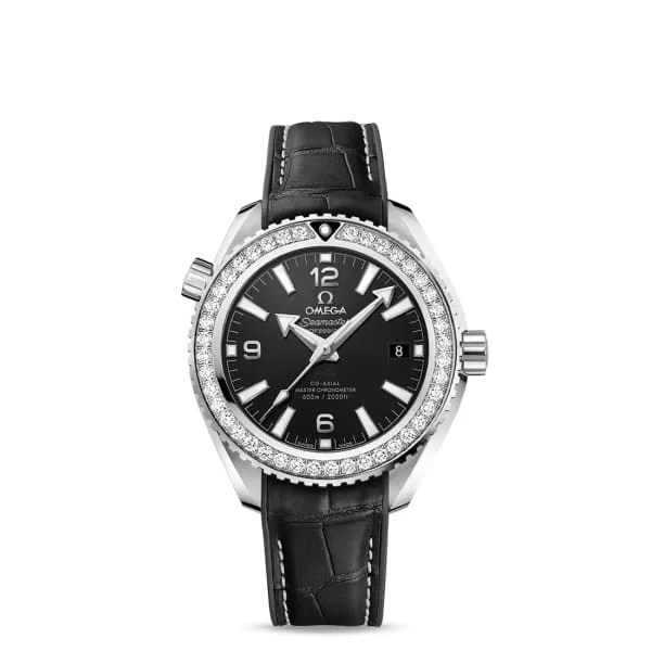 Find Omega Watches for Every Collector –Omega Seamaster 40mm Watch - Ref: 215.18.40.20.01.001 - Black Index Dial & Diamond Bezel, Black Leather Strap