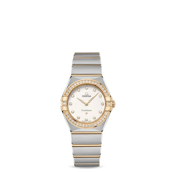 Discover the Best Omega Watches for Sale –Omega Constellation 28mm Watch - Ref: 131.25.28.60.52.002 - Silver Diamond Index Dial & Diamond Bezel, Two Tone Stainless Steel & 18K Yellow Gold Bracelet