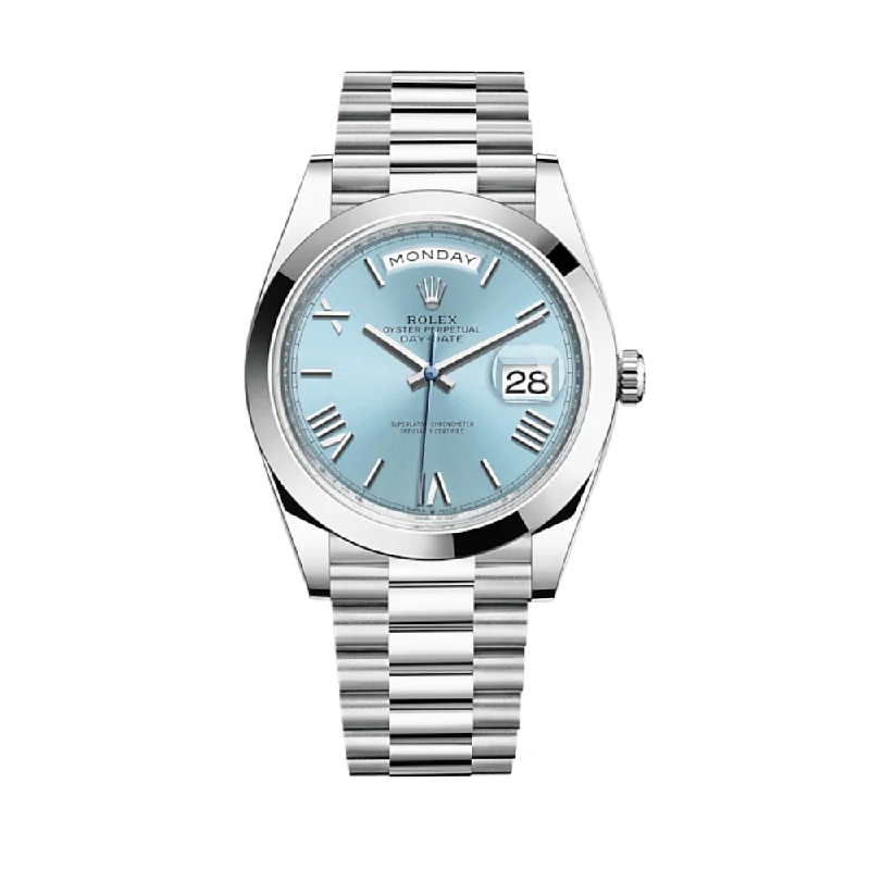 Discover Your Ideal Rolex Watch –Rolex Day-Date 228206 Platinum Ice Blue Roman Dial