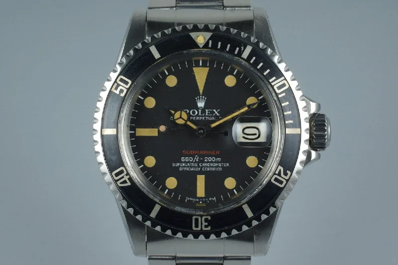 Classic Rolex Models Available –1971 Rolex Red Submariner 1680 Mark V Dial with Box and Papers