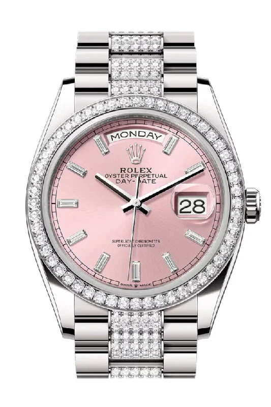 Rolex Watches: Built for Perfection –Rolex Day Date 36mm Pink Diamond Dial Diamond Bezel White Gold President Diamond Bracelet 128349RBR