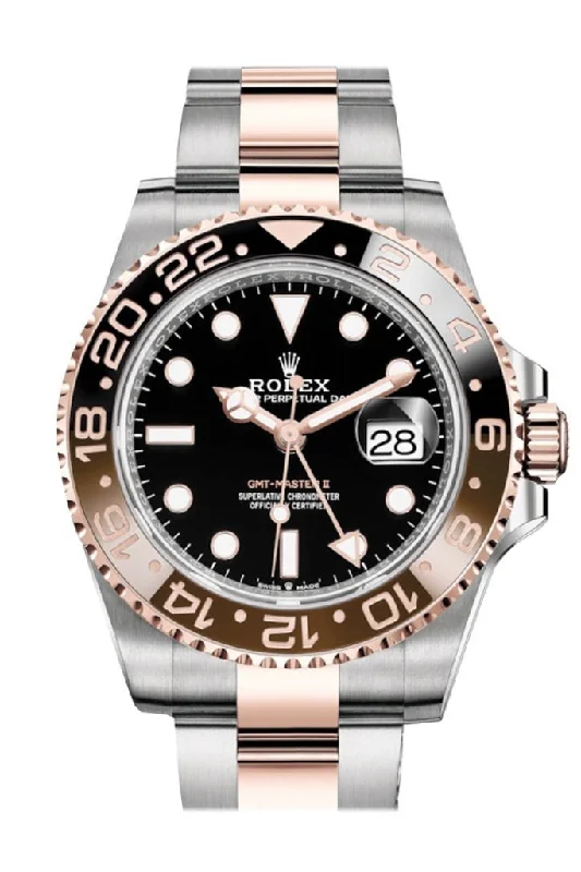 Find Your Perfect Rolex Watch for Every Moment –Rolex GMT Master II Black Dial 18kt Everose Gold Oyster Two Tone Bracelet Men's Watch 126711CHNR 126711