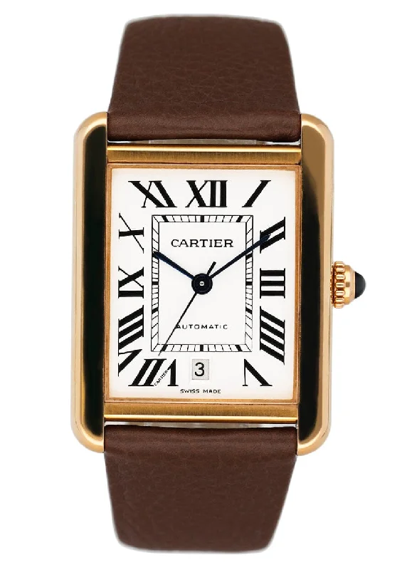 Find Your Perfect Cartier Watch Today –Cartier Tank Solo XL W5200026 18K Rose Gold Mens Watch Box Papers