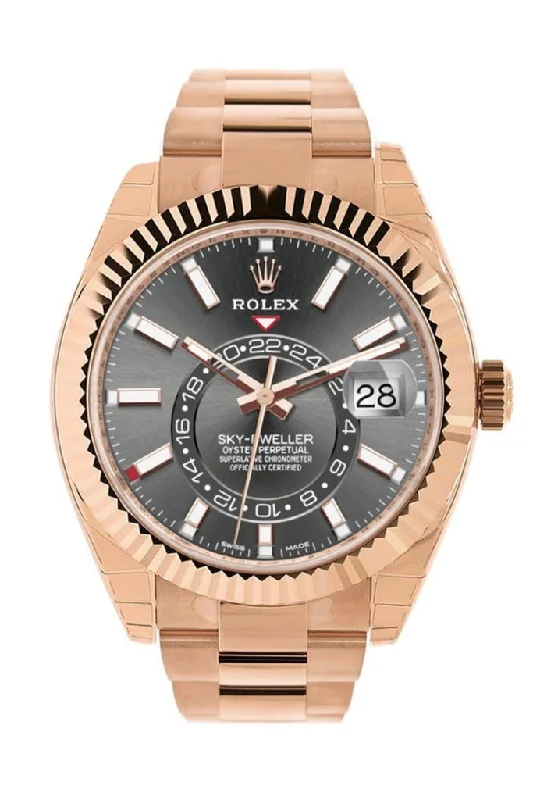 Iconic Rolex Watches for Sale –Rolex Sky Dweller Dark Slate Dial 18kt Everose Gold Men's Watch 326935