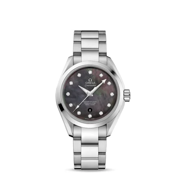 Explore Omega Watches for Lasting Elegance –Omega Seamaster 34mm Watch - Ref: 231.10.34.20.57.001 - Tahiti Mother of Pearl Diamond Index Dial, Stainless Steel Bracelet