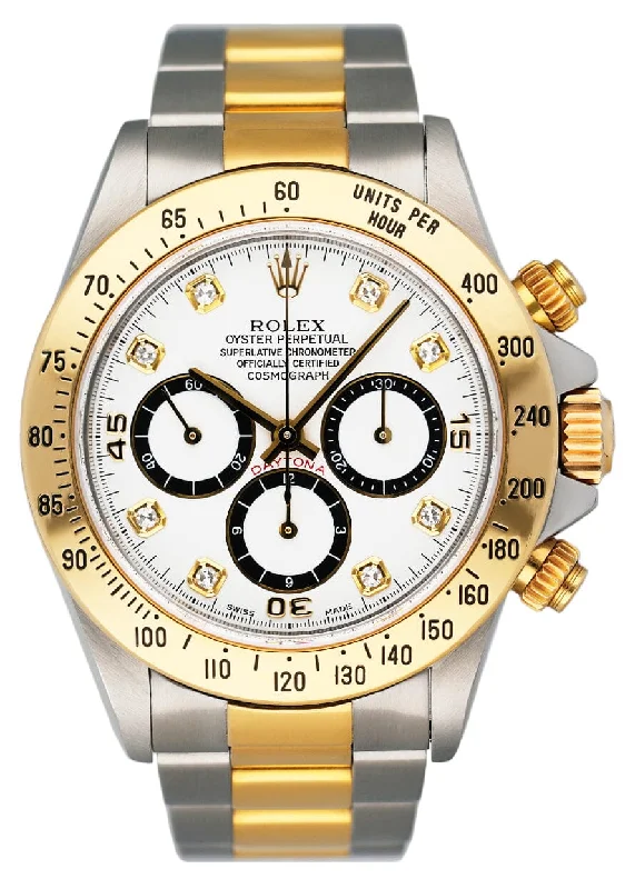 Rolex Watches with Precision Engineering –Rolex Daytona 16523 Zenith Diamond White Dial Mens Watch With Box