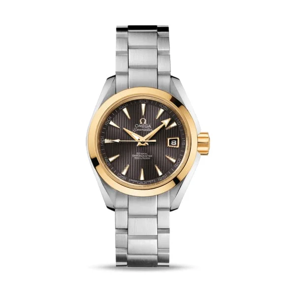 Discover Omega Watches for the Ultimate Luxury Look –Omega Seamaster 30mm Watch - Ref: 231.20.30.20.06.004 - Grey Index Dial & 18K Yellow Gold Bezel, Stainless Steel Bracelet