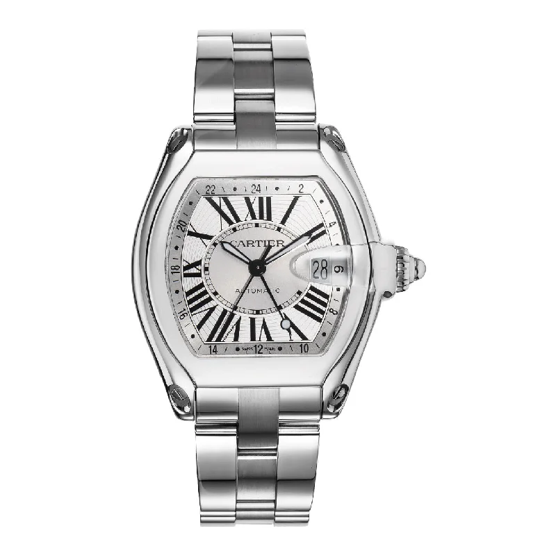 Find Classic Cartier Models Online –Cartier Roadster 36.5mm Watch - Ref: W62032X6 - Silver Roman Dial, Stainless Steel Bracelet