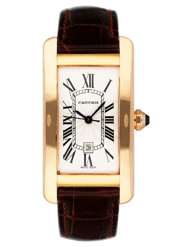 Discover Exclusive Cartier Watches –Cartier Tank Americaine W2620030 18K Rose Gold Watch