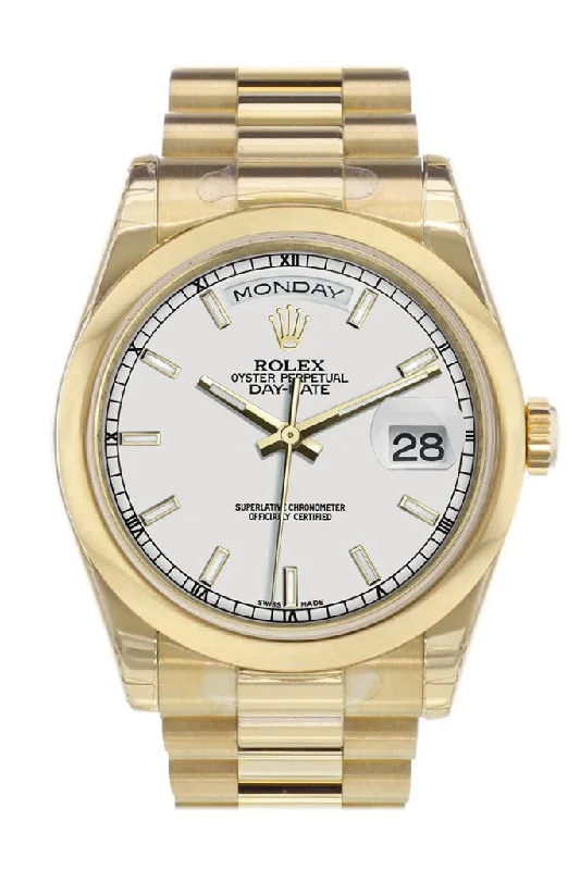 Discover Rolex Timepieces for Your Collection –Rolex Day-Date 36 White Dial President Yellow Gold Watch 118208