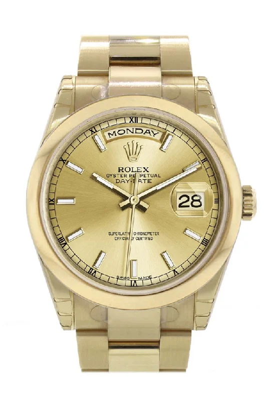 Invest in a Rolex Watch Today –Rolex Day-Date 36 Champagne Dial Yellow Gold Watch 118208