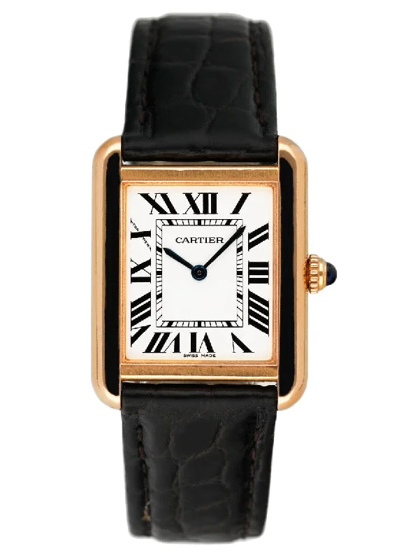 Cartier Watches: Luxury Timepieces for You –Cartier Tank Solo W5200024 18K Rose Gold Ladies Watch Box Papers