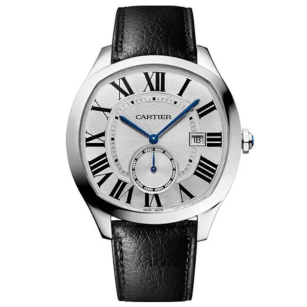 Discover Cartier Watches for Unmatched Style –Cartier Drive de Cartier 40mm Watch - Ref: WSNM0022 - Silver Roman Dial, Black Calfskin Strap