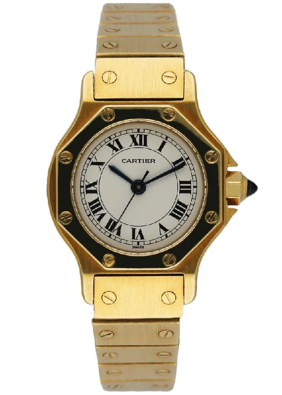 Explore the World of Cartier Watches –Cartier Santos Octagon 18k Yellow Gold Ladies Watch