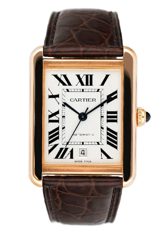 Cartier Watches: Crafted for Every Occasion –Cartier Tank Solo XL W5200026 18K Rose Gold Mens Watch Box Papers