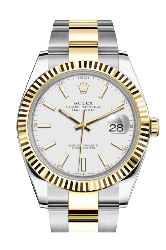 Find Your Perfect Rolex Watch for Every Occasion –Rolex Datejust 41 White Dial Fluted Bezel 18k Yellow Gold Mens Watch 126333