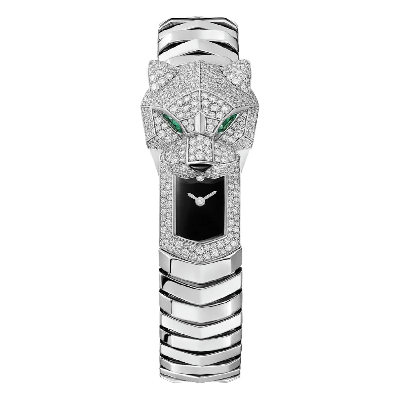 Cartier Watches: Designed for Precision and Luxury –Cartier Panthere de Cartier 38.2mm Watch - Ref: HPI01636 - Black Dial & Diamond Bezel in 18K White Gold Case, 18K White Gold Bracelet