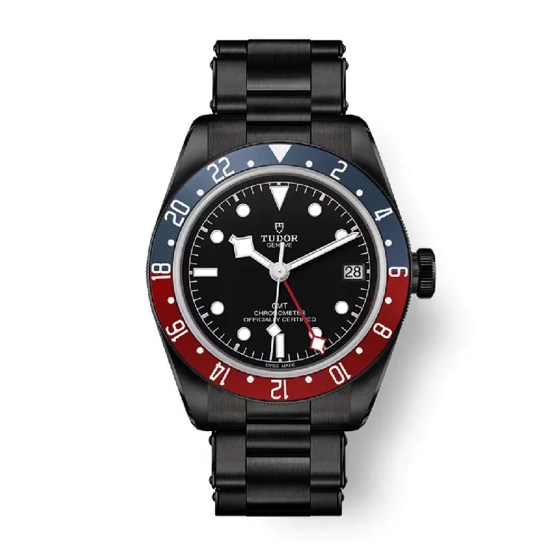 Shop Tudor Watches for Unmatched Quality –Black Tudor DLC-PVD Black Bay GMT 41mm | Black DLC-PVD Stainless Steel bracelet | black domed Dial | Men's Watch ref. M79830RB-0001-pvd