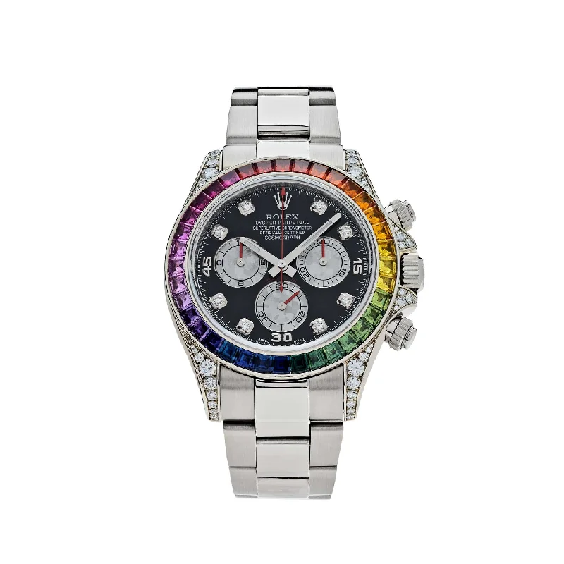 Rolex Watches for Those Who Appreciate Quality –Rolex Daytona 116599RBOW 'Rainbow' White Gold Black Diamond Dial Sapphire Bezel