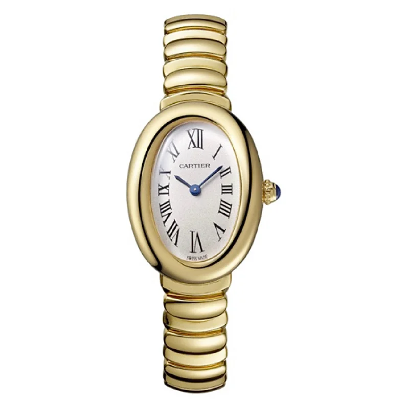 Shop Cartier Watches for Rare Collections –Cartier Baignoire 31.4mm Women's watch - Ref: WGBA0013 - Silver Roman Dial, 18K Yellow Gold Bracelet