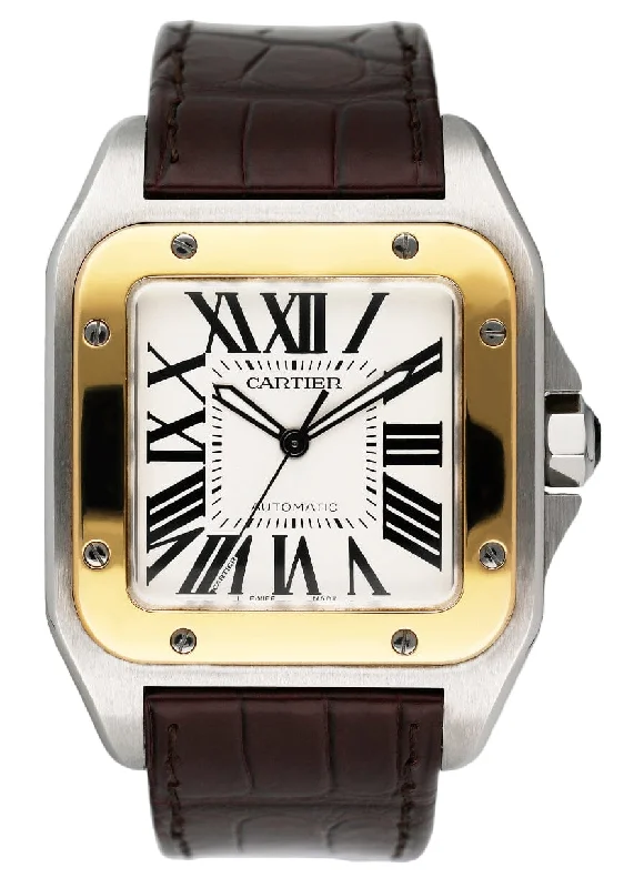 Cartier Watches: Designed for the Discerning –Cartier Santos-100 Large W20072X7 Two Tones Mens Watch Box Papers