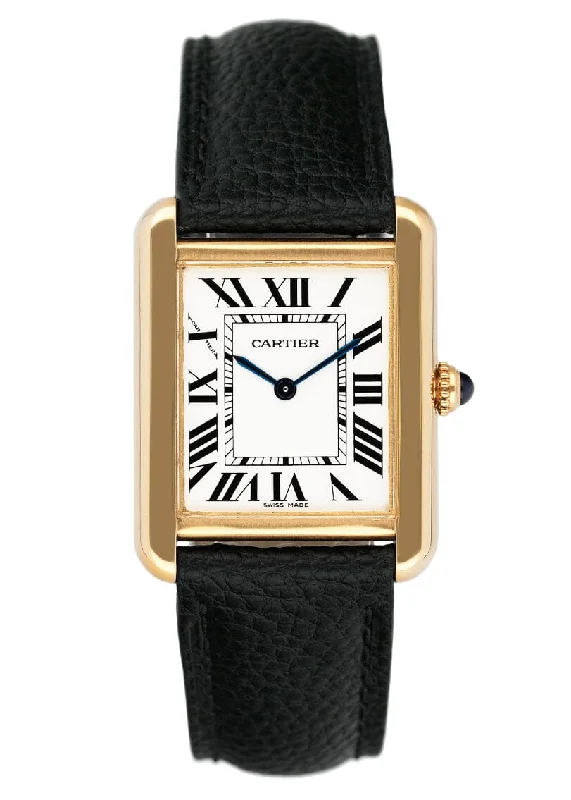 Iconic Cartier Watches for Collectors –Cartier Tank Solo W1018755 18K Yellow Gold Ladies Watch