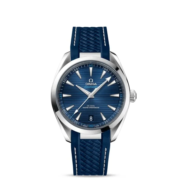 Discover Omega Watches for Every Occasion –Omega Seamaster 41mm Watch - Ref: 220.12.41.21.03.001 - Blue Index Dial, Blue Rubber Strap