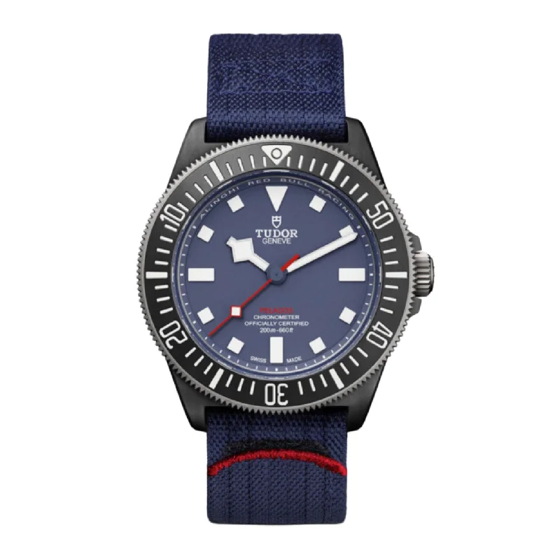 Discover Tudor Watches with Swiss Engineering –Tudor Pelagos FXD Alinghi Red Bull Racing 42mm | Blue Fabric Strap | Blue Dial | Men's Watch ref. M25707KN