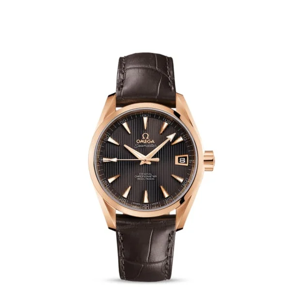 Find Your Ideal Omega Watch Today –Omega Seamaster 39mm Watch - Ref: 231.53.39.21.06.001 - Grey Index Dial in 18K Rose Gold Case, Brown Leather Strap