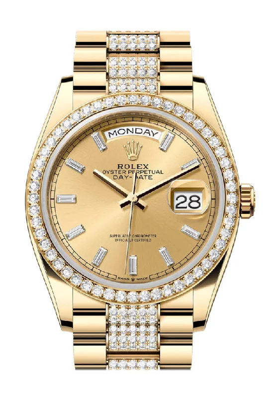 Discover Rolex Watches for the Modern Era –Rolex Day Date 36mmChampagne Diamond Dial Diamond Bezel Yellow Gold President Diamond Bracelet 128348RBR