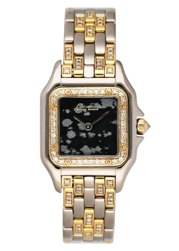 Explore Cartier Watches for Ultimate Elegance –Cartier Panthere WF3052FH Gold Obsidian Stone Ladies Watch