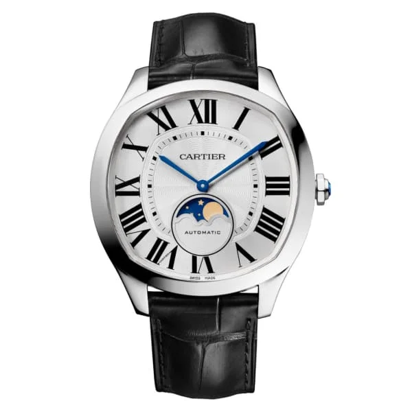 Discover Cartier Watches with Luxurious Craftsmanship –Cartier Drive de Cartier 40mm Watch - Ref: WSNM0008 - Silver Roman Dial, Black Alligator Strap