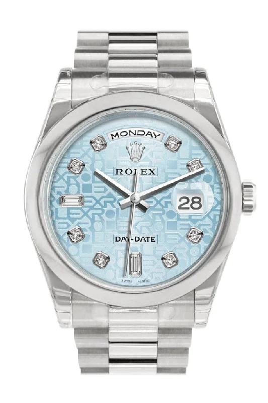 Discover Rolex Timepieces –Rolex Day Date 36 Ice Blue Jubilee design set with diamonds Dial President Men's Watch 118206