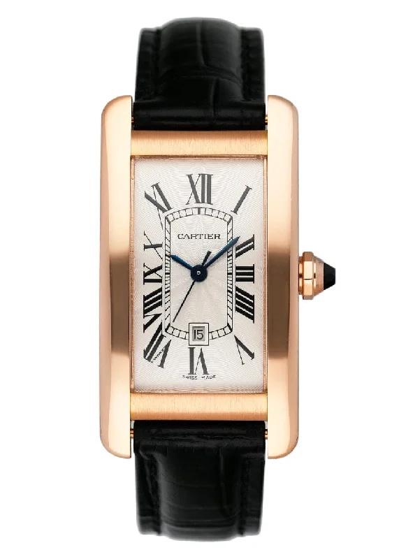 Explore the World of Cartier Watches –Cartier Tank Americaine W2620030 18K Rose Gold Ladies Watch