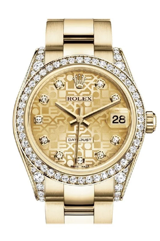 Shop Rolex Watches for Every Occasion –Rolex Datejust 31 Champagne Jubilee Diamond Dial Diamond Bezel Lug 18K Yellow Gold Ladies Watch 178158 Pre-owned