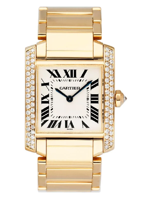 Discover the Legacy of Cartier Watches –Cartier Tank Francaise W50003N2 Diamond Midsize Ladies Watch