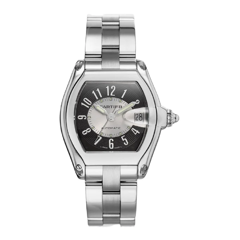 Cartier Watches: Where Luxury Meets Performance –Cartier Roadster 44mm Watch - Ref: W62001V3 - Silver Roman Dial, Stainless Steel Bracelet