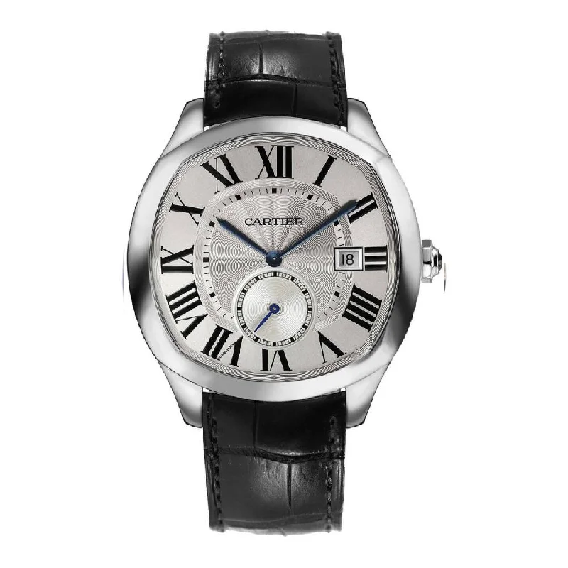 Cartier Watches: Designed for the Modern Gentleman –Cartier Drive de Cartier 40mm Watch - Ref: WSNM0004 - Silver Roman Dial, Black Alligator Strap